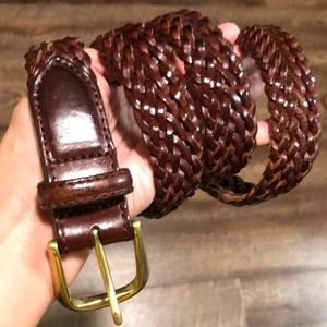 32” Braided Leather Land’s End Belt Brass Adjustable